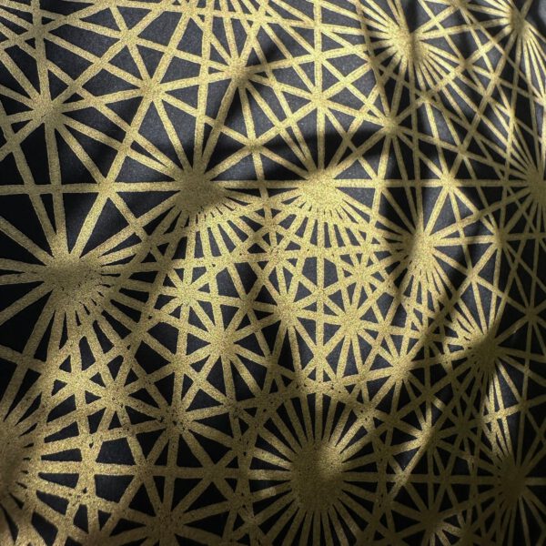 Demihepterakt Linoldruck 50 x 50 cm Gold auf Schwarz 5