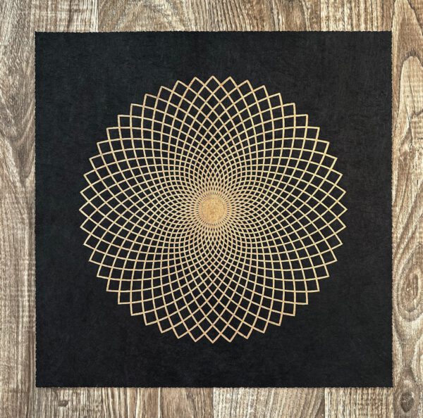 Lotus der Liebe Linoldruck 40 x 40 cm Gold auf Schwarz 9