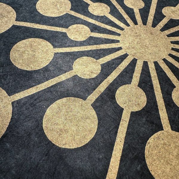 Starburst Linoldruck 40 x 40 cm Gold auf Schwarz 7