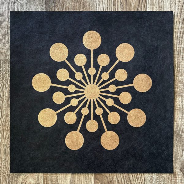 Starburst Linoldruck 40 x 40 cm Gold auf Schwarz 8