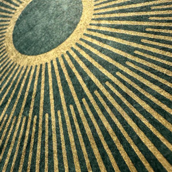 Linoldruck, 22 x 22 cm, Gold auf Grün