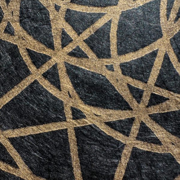 Linoldruck, 22 x 22 cm, Gold auf Schwarz