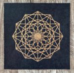 Linoldruck, 22 x 22 cm, Gold auf Schwarz