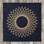 Linoldruck, 22 x 22 cm, Gold auf Schwarz