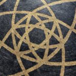 Linoldruck, 22 x 22 cm, Gold auf Schwarz