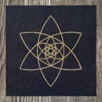 Linoldruck, 22 x 22 cm, Gold auf Schwarz