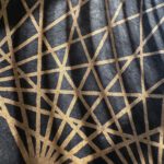 Linoldruck, 22 x 22 cm, Gold auf Schwarz