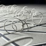 Linoldruck, 22 x 22 cm, Gold auf Schwarz