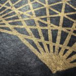 Linoldruck, 22 x 22 cm, Gold auf Schwarz