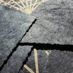 Linoldruck, 22 x 22 cm, Gold auf Schwarz