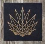 Linoldruck, 22 x 22 cm, Gold auf Schwarz