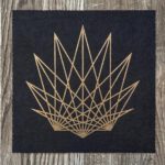 Linoldruck, 22 x 22 cm, Gold auf Schwarz