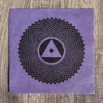 Linoldruck, 22 x 22 cm, Schwarz auf Lila