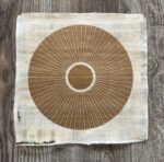 Linoldruck, 24 x 24 cm, Gold auf Papyrus