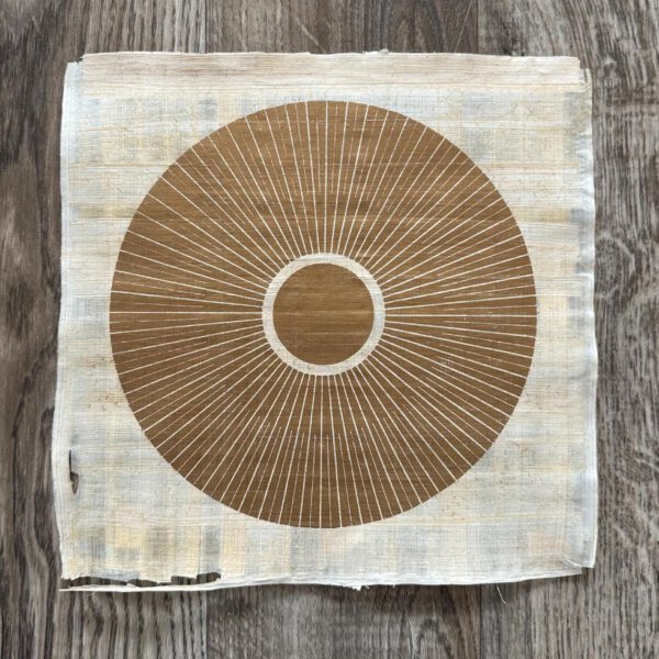Linoldruck, 24 x 24 cm, Gold auf Papyrus