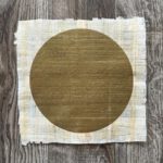 Linoldruck, 24 x 24 cm, Gold auf Papyrus