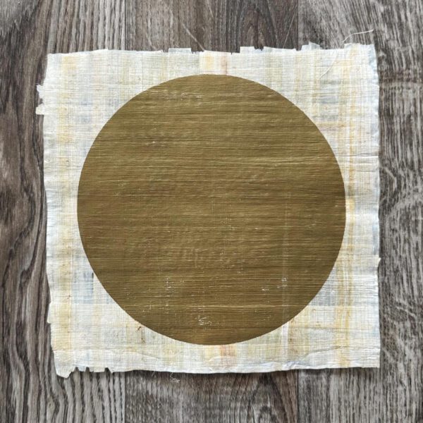 Linoldruck, 24 x 24 cm, Gold auf Papyrus