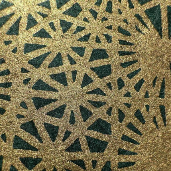 Linoldruck, 40 x 40 cm, Gold auf Grün