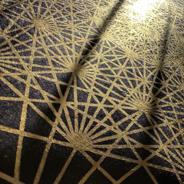 Linoldruck, 40 x 40 cm, Gold auf Schwarz