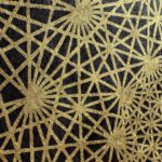 Linoldruck, 40 x 40 cm, Gold auf Schwarz