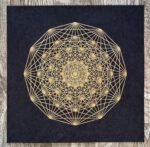Linoldruck, 40 x 40 cm, Gold auf Schwarz