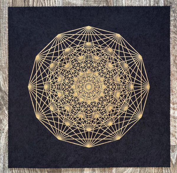 Linoldruck, 40 x 40 cm, Gold auf Schwarz