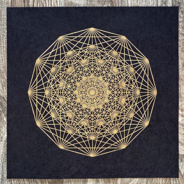 Linoldruck, 40 x 40 cm, Gold auf Schwarz