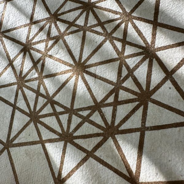 Linoldruck, 22 x 22 cm, Gold auf Weiß/Natur
