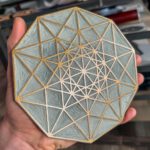 Linoldruck, 22 x 22 cm, Gold auf Weiß/Natur