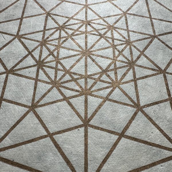 Linoldruck, 22 x 22 cm, Gold auf Weiß/Natur