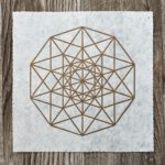 Linoldruck, 22 x 22 cm, Gold auf Weiß/Natur