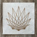 Linoldruck, 22 x 22 cm, Gold auf Weiß/Natur