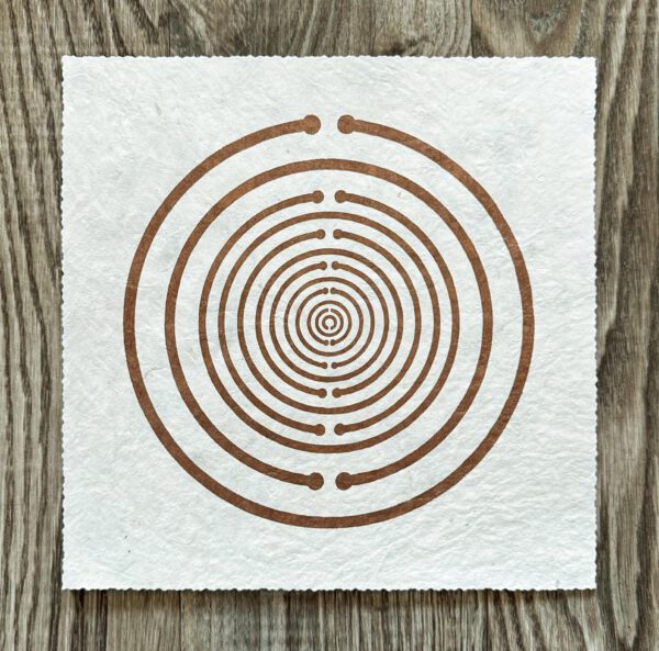 Linoldruck, 22 x 22 cm, Kupfer auf Weiß/Natur