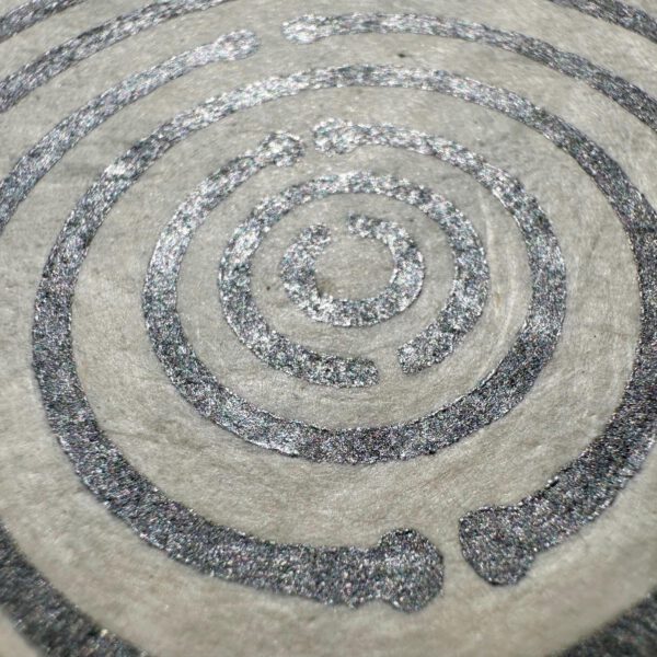 Linoldruck, 22 x 22 cm, Silber auf Weiß/Natur