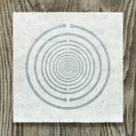 Linoldruck, 22 x 22 cm, Silber auf Weiß/Natur