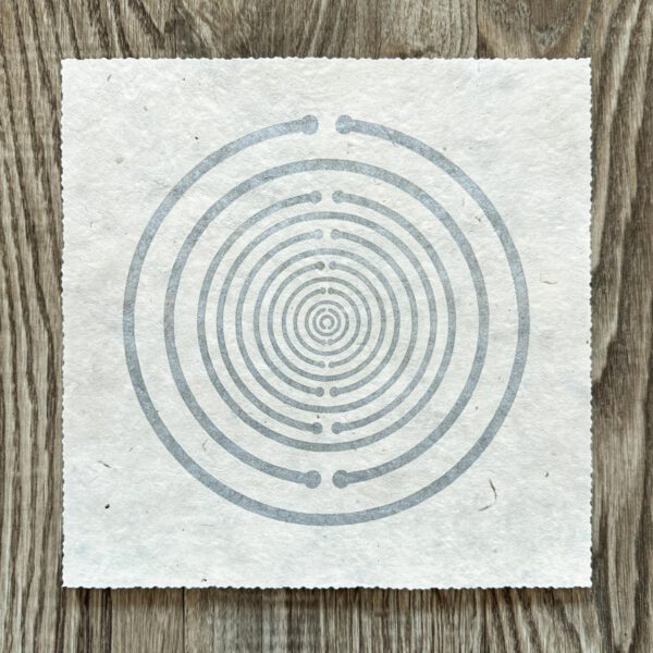 Linoldruck, 22 x 22 cm, Silber auf Weiß/Natur