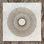 Linoldruck, 22 x 22 cm, Gold auf Weiß/Natur