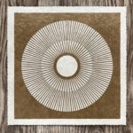 Linoldruck, 22 x 22 cm, Gold auf Weiß/Natur