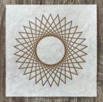 Linoldruck, 22 x 22 cm, Gold auf Weiß/Natur
