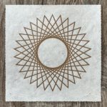 Linoldruck, 22 x 22 cm, Gold auf Weiß/Natur