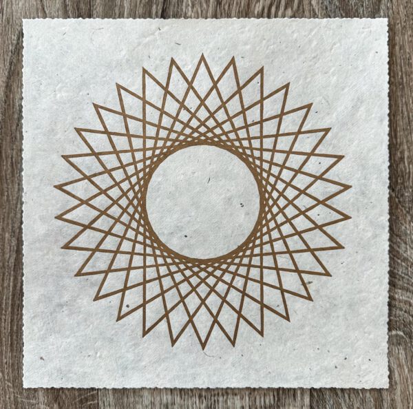 Linoldruck, 22 x 22 cm, Gold auf Weiß/Natur