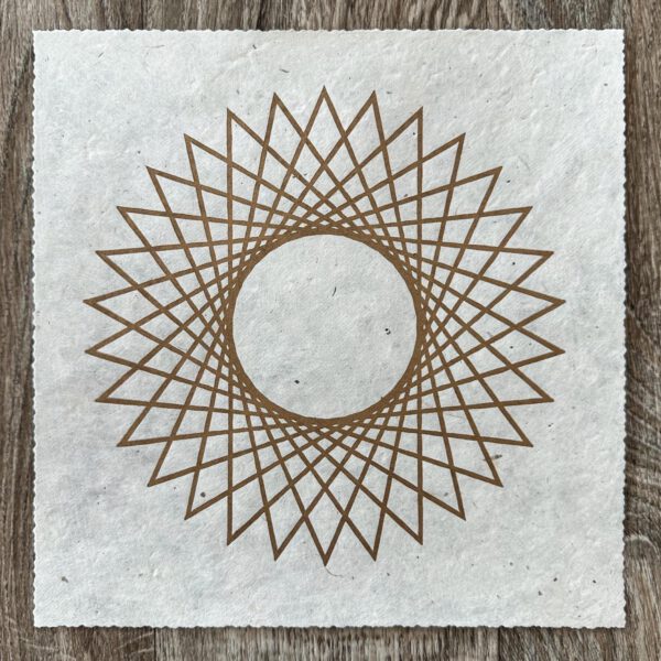 Linoldruck, 22 x 22 cm, Gold auf Weiß/Natur