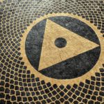 Linoldruck, 22 x 22 cm, Schwarz auf Beige/Ocker