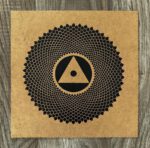 Linoldruck, 22 x 22 cm, Schwarz auf Beige/Ocker