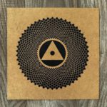 Linoldruck, 22 x 22 cm, Schwarz auf Beige/Ocker