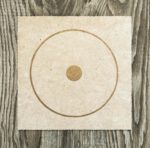 Linoldruck, 22 x 22 cm, Gold auf Beige/Ocker