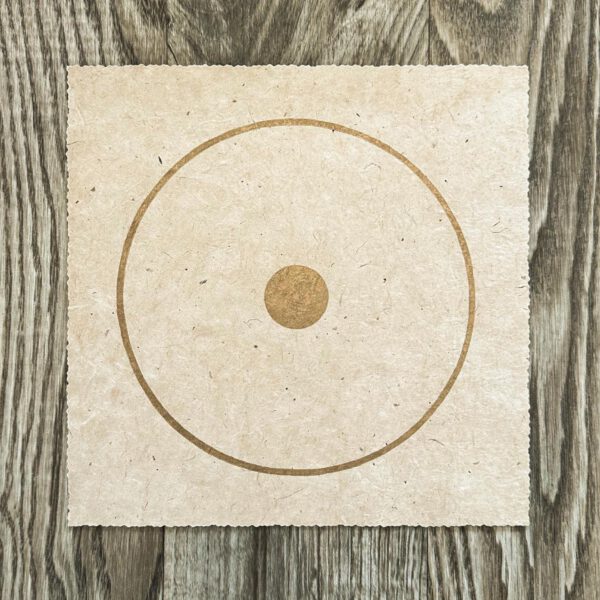 Linoldruck, 22 x 22 cm, Gold auf Beige/Ocker