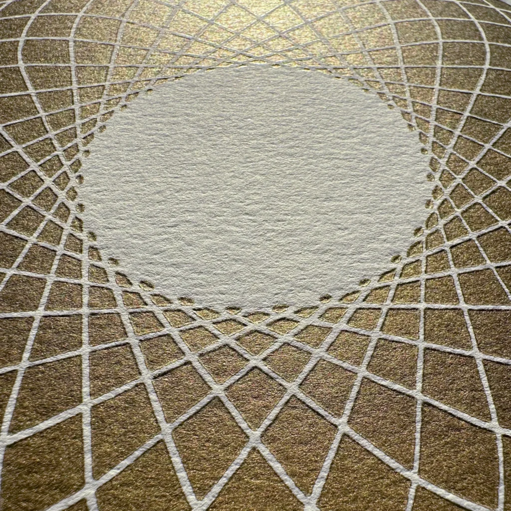 Veskor Cassiopeia Linoldruck Ring of Torus 22 x 22 cm Gold auf Weiss 33